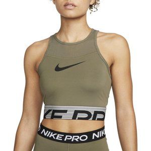 Nike Pro Dri-FIT Women's Cropped Training Tank Olive‎ XXL